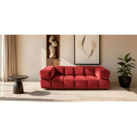 Sofa Designersofa BLANCHE 3-Sitzer in Stoff Bluvel Bordeauxrot (1/5)