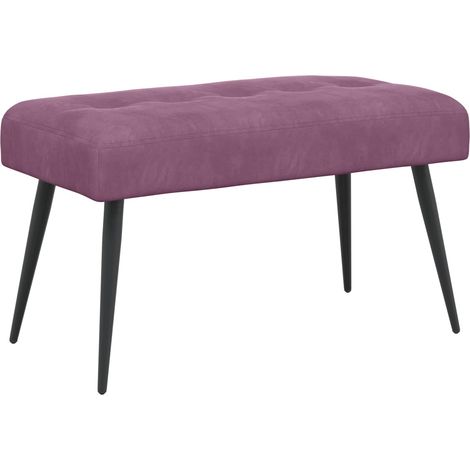 Panchina con bottoni imbottiti Viola 80 x 40 x 46 cm Velluto vidaXL