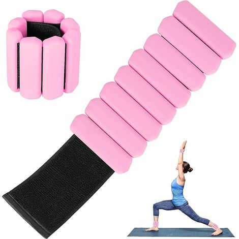 Zwei Handgelenk- und Knöchelgewichte für Damen und Herren, verstellbare Gewichte, geeignet für Gehen, Yoga, Schwimmen, Fitnessstudio, 2 Pfund. (1/5)