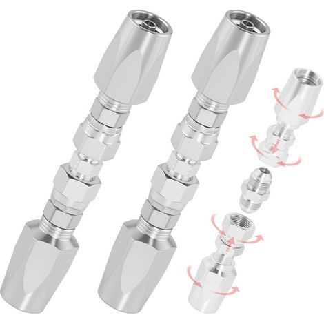 Kit de réparation de terrain pour flexible hydraulique 1/4" (2 pièces), pièces de rechange pour flexible de diamètre intérieur 1/4", réutilisables
