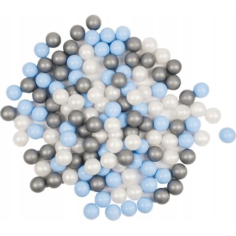 Palline per piscina asciutta, 6 cm, 150 pezzi: azzurro, perla, argento (1/2)