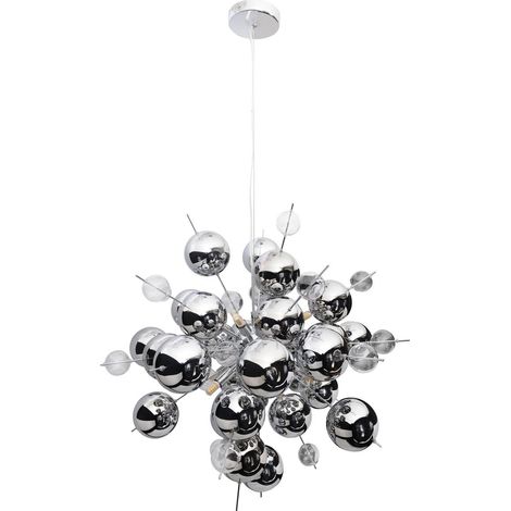 Suspension Lustre Design Moderne en Métal et Verre Chrome pour Salon et Salle à Manger Ø 65 cm G9 - PANGIVO (1/5)