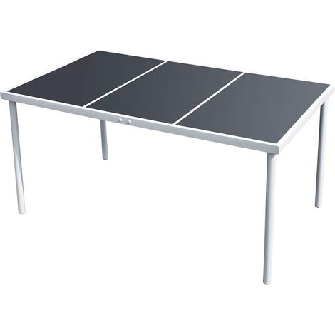 vidaXL Table de jardin 150x90x74 cm Noir Acier (1/4)
