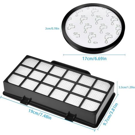 Lot de 2 Filtres HEPA pour Rowenta X-Trem Power Cyclonic RO6984EA RO6941EA RO6963EA RO6921EA RO6971EA RO6993EA (Modèle RO69XX) Aspirateurs, Filtre de Rechange Accessoires ZR006001 (1/5)