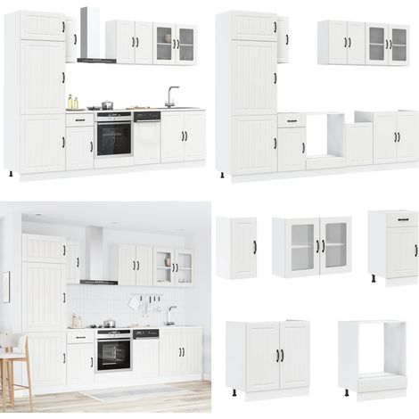 vidaXL 8-tlg. Küchenschrank-Set Kalmar Weiß Holzwerkstoff (1/5)