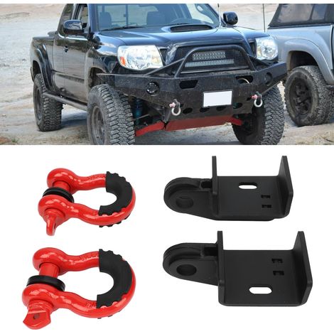 Paire de supports de crochet de remorquage avant avec manilles de 3/4 de pouce pour Toyota Tacoma 2009-2022 (surpoids) (1/5)