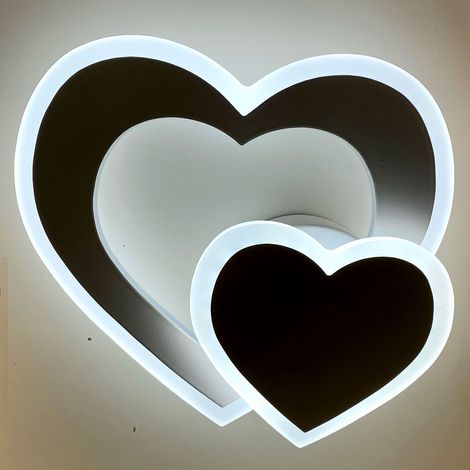 APPLIQUE LAMPADA DA MURO PER INTERNO A PARETE MODERNO DOPPIO CUORE CON LED 12W (1/4)