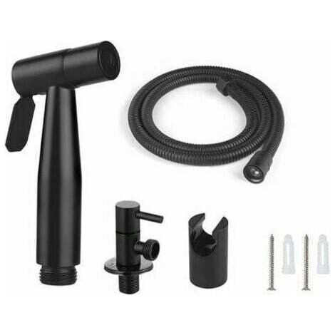 WC-Bidet-Set, 1,5 m Schlauch und Halterung, G1/2 schwarzer Adapter