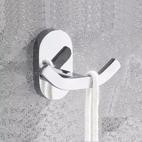 Doppelter Wandhaken aus poliertem Chrom für das Badezimmer – Robuster Designhaken, ideal für Mäntel, Bademäntel und Handtücher