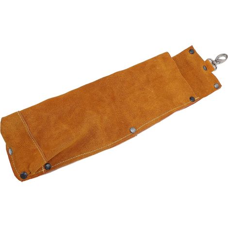 Poche de Rangement en Cuir PU, Sac pour Baguettes de Soudage, Support d'électrode de 3,5 Pouces de Large avec Crochet de Suspension, 11 Rivets, Pochette Résistante à la Chaleur pour Soudeurs (1/5)