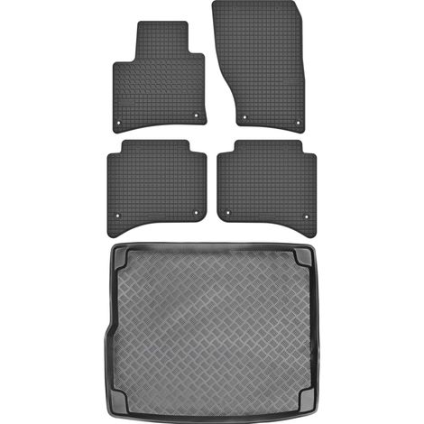 Juego de alfombrillas de goma para coche y alfombrilla para maletero para Volkswagen Touareg II SUV (2010-2018).