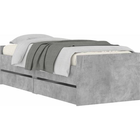 Bed Frame with Drawer with Storage Grey Sonoma Solid Pine Wood vidaXL (1/5)