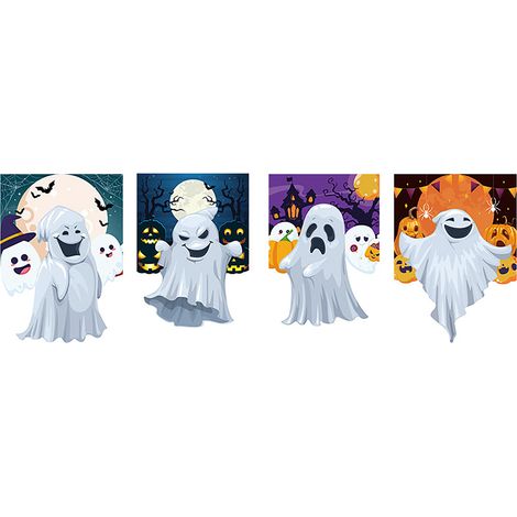 Halloween-Türdekorationsset: Geisterbanner, Kürbis und Ornament (WSJYXDQ2-01) (1/2)