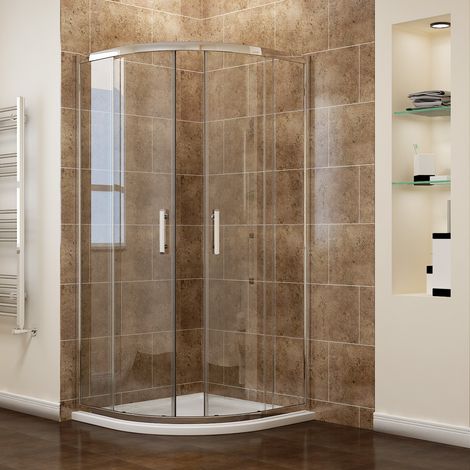 ELEGANT Walk in Corner Quadrant Shower Screen 900x800mm 6mm Nano Glass Sliding Shower Cabicle (1/5)