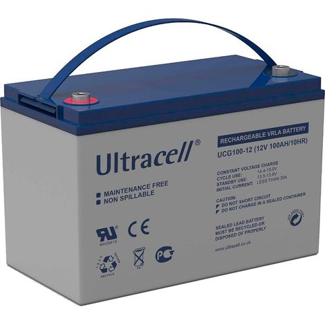 Batterie gel 12V 100Ah UCG10012 – Décharge lente pour solaire et éolien – Longueur 328mm – Entretien sans maintenance – Ultracell