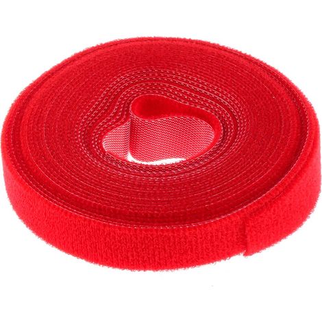 Serre-fils velcro RS PRO Rouge, 5m 16 mm Ruban ( Prix pour Bobine de 5 Mètres )