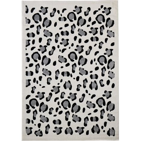 Tapis crème léopard tissé machine intérieur doux - 200 x 290 cm