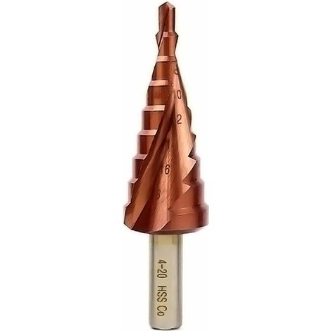 Mengshen Cobalt Step Drill Bits 4-32mm Spiral Groove, HSS M35 Cutout Enlarge Stainless Steel Plate for Quenching Steel Plate Steel Plate Drilling Triangle Handle Drill Bit Set (1/5)