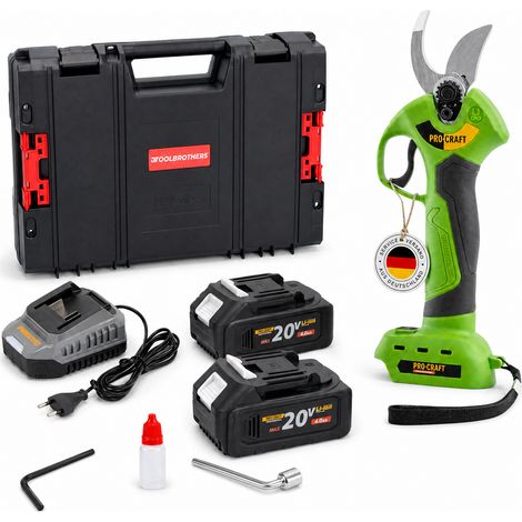 Cesoie per potatura a batteria Procraft ES28Li bb 20 V 25 mm + 2x batteria 4,0 Ah + caricabatteria + valigetta porta attrezzi RHINO (1/5)