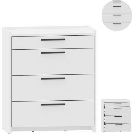 ALTIVO COM 70 3SW1SN cassettiera bianca grande mobile con 4 cassetti per vestiti e giocattoli