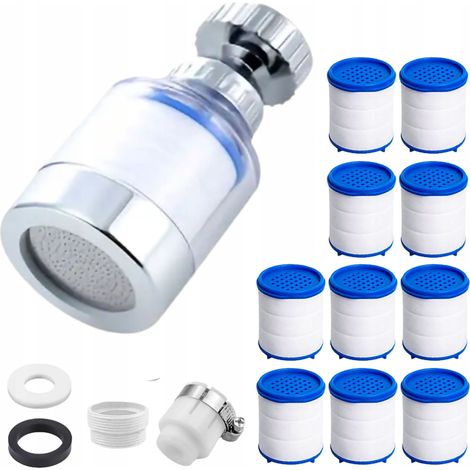Filtre à eau pour robinet pivotant : élimine les contaminants et les métaux + 10 filtres (1/5)