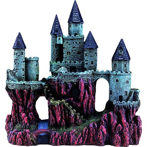 Château décoratif pour aquarium en résine, imitation de paysage d'aquarium mystérieux et captivant. (1/5)