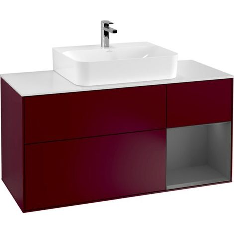 V&B Waschtischunterschrank Wandbeleuchtung Finion 120cm, Pl w m, Reg re Anthrac. m, Peo m (1/2)