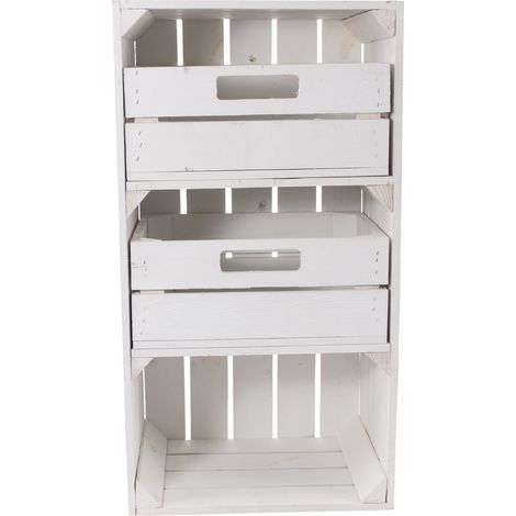 Regalkiste "Willi" in weiß mit zwei Schubladen 68x40x31 (1/5)