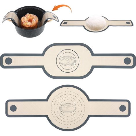2 Silikon-Backmatten mit langen Griffen, wiederverwendbare Backmatten für Brot und Pizza, ideal zum Teigkneten und Backen. (1/5)