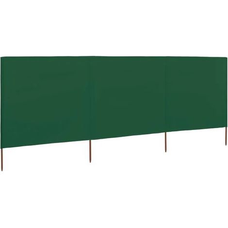 Paravent en tissu à trois volets, 400 x 120 cm, vert. (1/5)