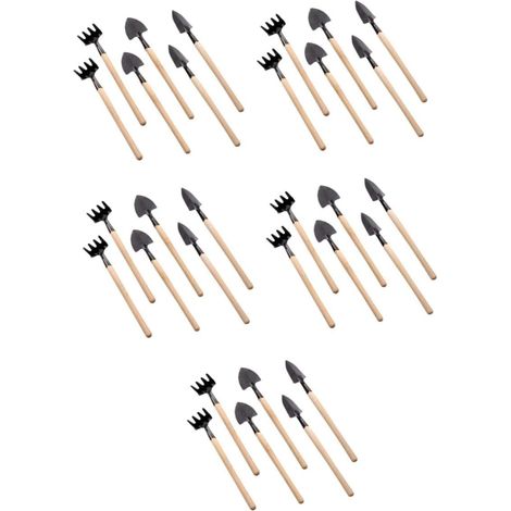 10 Ensembles Mini Outils de Jardinage pour Ensemble avec Manches Lisses Râteau Truelle et Pelle Kit Pratique pour Plantation de Fleurs et Légumes Durable et Sûr (1/5)
