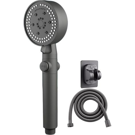 Pommeau de douche haute pression 6 modes – Tuyau inox 1,5m – Économie d'eau – Installation universelle – Buses en silicone (1/5)