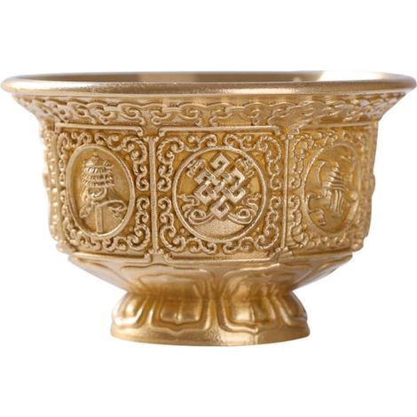 Coupe d'Offrande en Cuivre pour Bouddha, Gobelet Rituel Or (1/5)