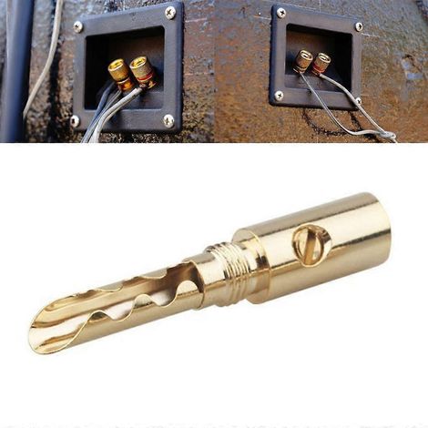 Connecteurs de câble d'enceinte plaqués or 5 mm pour installation électrique (fiches bananes) HIFI DIY (1/4)