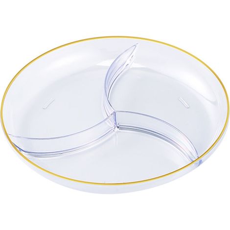 Plateau à goûter compartimenté en plastique transparent