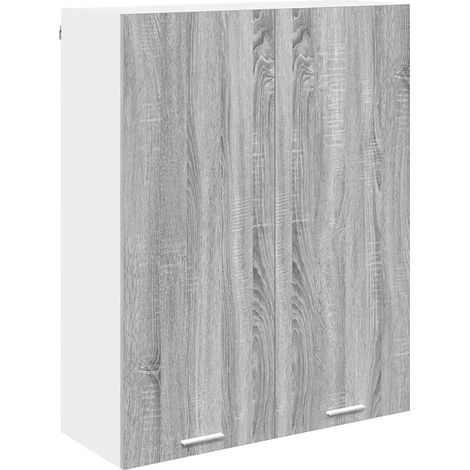 Armadio Sospeso Rettangolare per Cucina 80 x 31 x 100 cm Spazio Ottimizzato Moderno in Legno Ingegnerizzato Grigio Sonoma 020053406