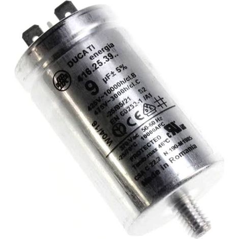 Condensateur 9µf/455v pour sèche-linge – Compatible Miele, Thomson, Balay – Références 3051832, 3051830 – Pièce détachée