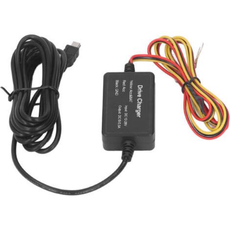 Kabelsatz für Dashcam, mit Gummi- und Metallkabeln, kompatibel mit Rückspiegel, GPS und Radarwarner 12–30 V 10 W MINI