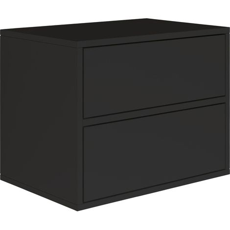 Selsey FRAMME – Comodino sospeso con 2 cassetti – nero – 50 cm