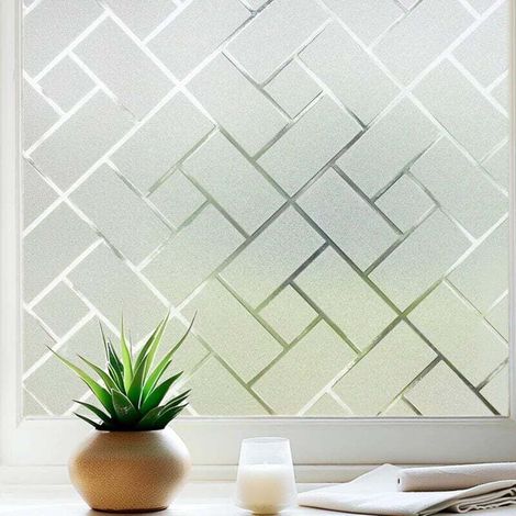 Lámina electrostática no adhesiva para ventanas, ideal para baños, hogares y oficinas (Blanco, 30 x 200 cm)