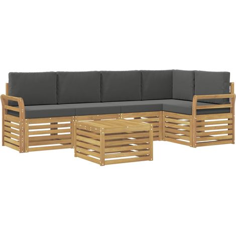 Ensemble de canapés d'extérieur 6 pc Blanc et anthracite vidaXL