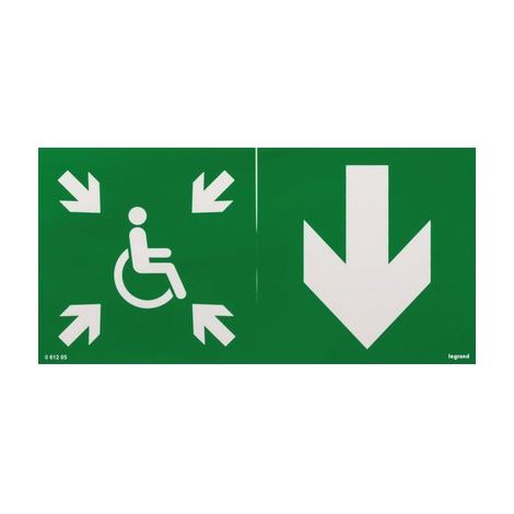 Étiquette d'évacuation adhésive flèche bas