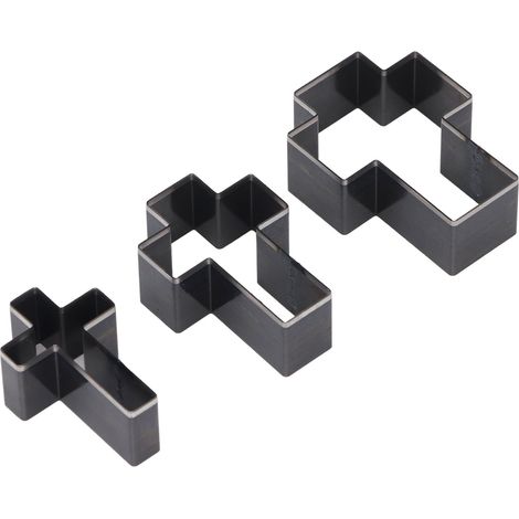 Ensemble de 3 matrices de découpe en forme de croix pour le travail du cuir (hauteur : 69 mm, 61 mm et 53 mm). (1/5)