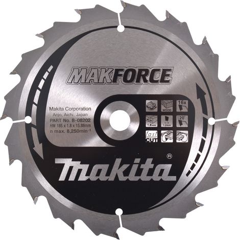 Makita Kreissägeblatt, MAKFORCE 185 x 15,88 mm • 16 Zähne