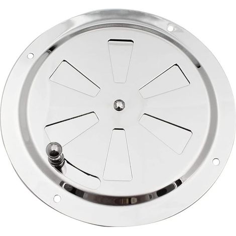Grille de ventilation ronde en acier inoxydable Bcc, entrée et sortie d'air réglables de 125 mm pour sèche-linge – argent, lot de 2 (1/4)
