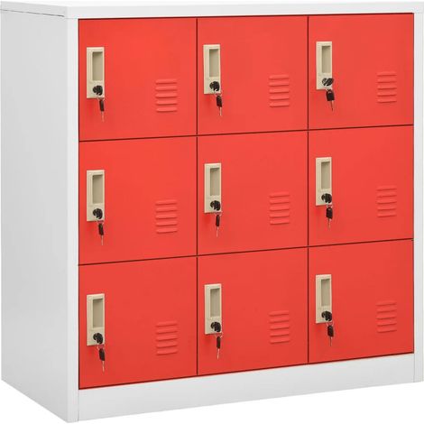 Set di 5 armadietti moderni 90 x 45 x 92 cm con serrature decoro ufficio in acciaio grigio 020055170