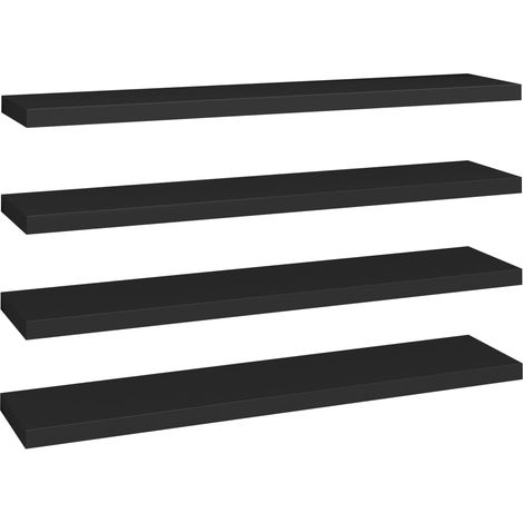 Étagères murales flottantes 4 pcs Noir 120x23,5x3,8 MDF (1/5)