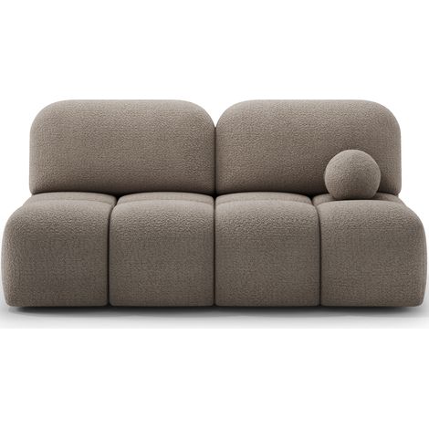 Canapé convertible NUVA 200cm en tissu bouclette – Design moderne avec coffre de rangement-Marron (1/5)