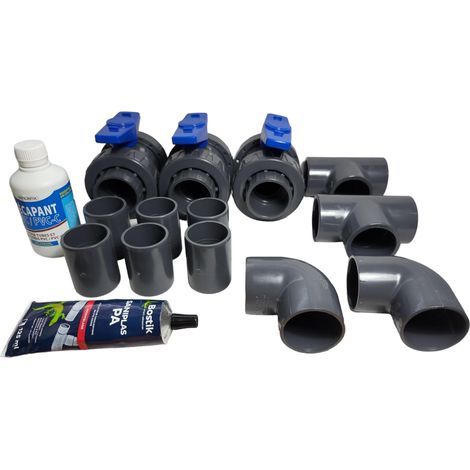 Kit By Pass Piscine / SPA Complet Ø50 mm pour pompe à chaleur (1/3)