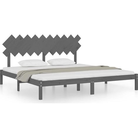 Maison Exclusive - Massivholzbett Grau 200x200 cm